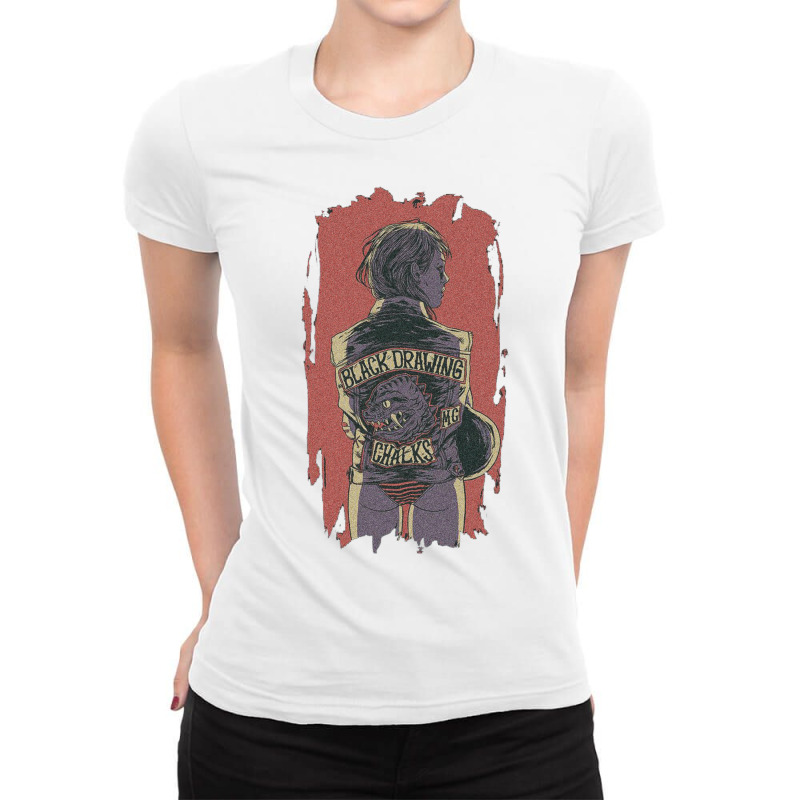 Black Drawins Ladies Fitted T-Shirt by zig street | Artistshot