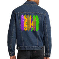 Mardi Gras Brushstrokes Men Denim Jacket | Artistshot