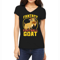 Football Funny Fantasy Football Goat Champion Men Women 29 Women's V-neck T-shirt | Artistshot