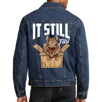 Maine Coon   Cat In A Box T Shirt Men Denim Jacket | Artistshot