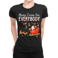 Maine Coons For Everybody Santa Christmas T Shirt Ladies Fitted T-shirt | Artistshot