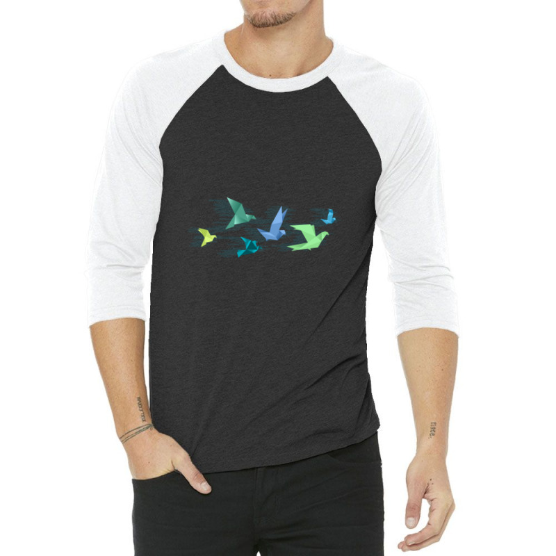 Migration Of Paper Bird 3/4 Sleeve Shirt | Artistshot