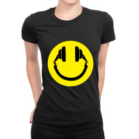 Smiley Headphones Ladies Fitted T-shirt | Artistshot