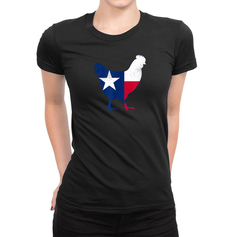 Fowl Threads  Texas Flag Chicken  Vintage Style Tee Ladies Fitted T-Shirt by MoczoTenleigh | Artistshot