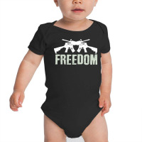 Independence Day T  Shirt Freedom Crossed M4 A1 Machine Guns For Veter Baby Bodysuit | Artistshot