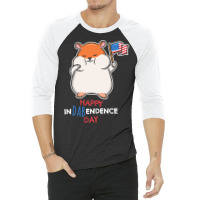 Independence Day T  Shirt Funny Dabbing Hamster 4th July Independence 3/4 Sleeve Shirt | Artistshot