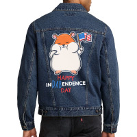 Independence Day T  Shirt Funny Dabbing Hamster 4th July Independence Men Denim Jacket | Artistshot