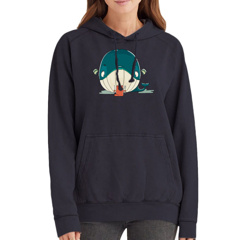 Cat And Whale Vintage Hoodie | Artistshot