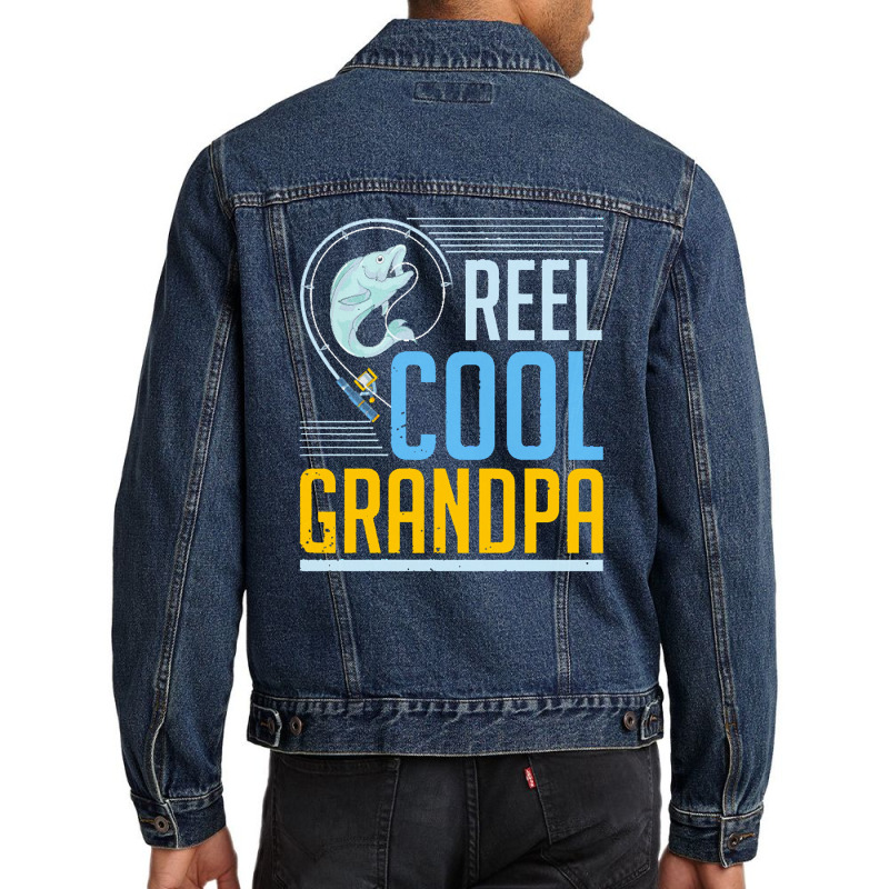 Fishing T  Shirt Fathers Day Funny Fisherman Grandpa Fish Fishing T  S Men Denim Jacket | Artistshot