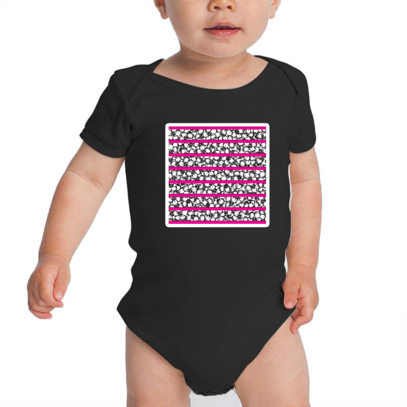 Modern Minimalistic Black Stripe On Coral Red 15023763 Baby Bodysuit by Sri66 | Artistshot