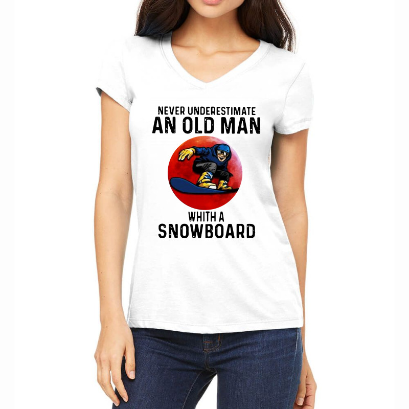 Snowboard Man Women's V-Neck T-Shirt by WuzzTees | Artistshot