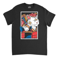 Japanese Art Cat Samurai Ninja Katana Warrior Kendo Sword T Shirt Classic T-shirt | Artistshot