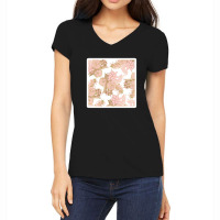 Pink Teal Purple Modern Floral Vines Illustrations 28356373 Women's V-neck T-shirt | Artistshot