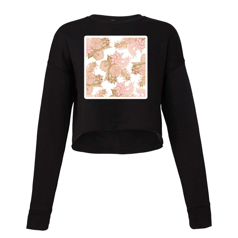 Pink Teal Purple Modern Floral Vines Illustrations 28356373 Cropped Sweater by Sri66 | Artistshot