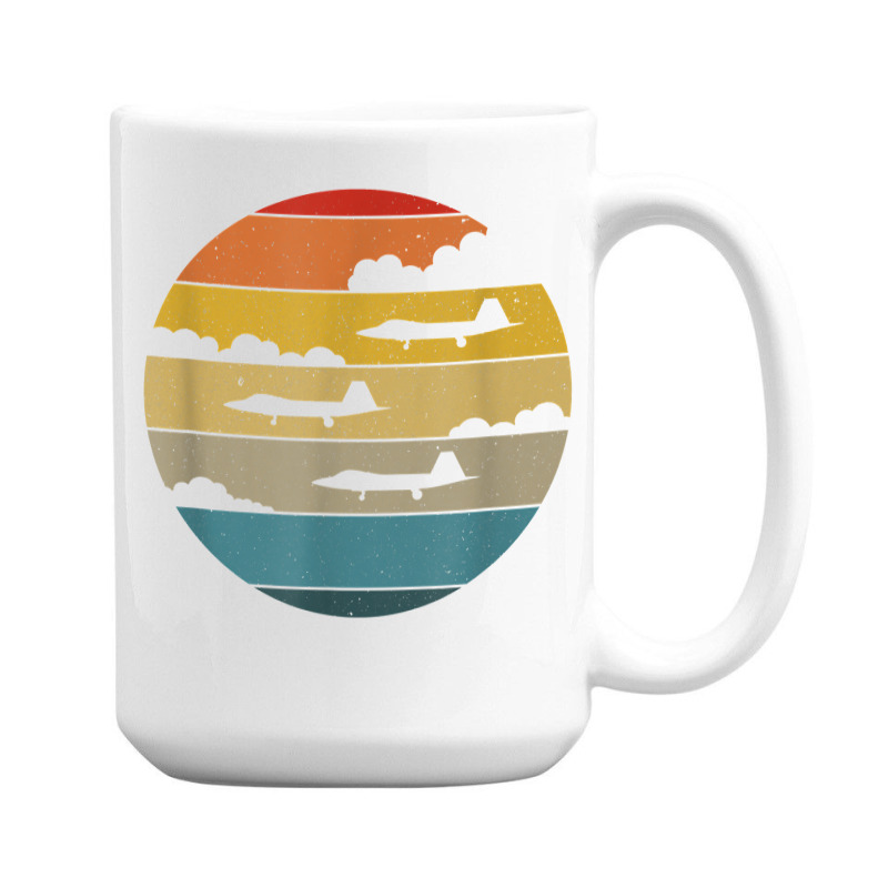 F 22 Raptor Silhouette Retro Sunset Airplanes In Clouds F22 T Shirt 15 Oz Coffee Mug | Artistshot