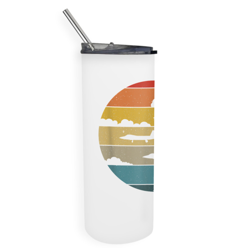 F 22 Raptor Silhouette Retro Sunset Airplanes In Clouds F22 T Shirt Skinny Tumbler | Artistshot