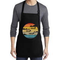 F 22 Raptor Silhouette Retro Sunset Airplanes In Clouds F22 T Shirt Medium-length Apron | Artistshot