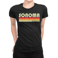 Sonoma Ca California Funny City Home Roots Gift Retro 80s T Shirt Ladies Fitted T-shirt | Artistshot