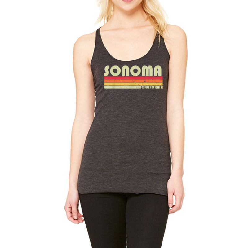 Sonoma Ca California Funny City Home Roots Gift Retro 80s T Shirt Racerback Tank by MoczoTenleigh | Artistshot