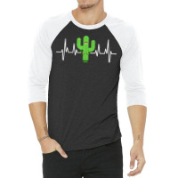 Cactus Detective Heartbeat   Spy And Private Investigator T Shirt 3/4 Sleeve Shirt | Artistshot