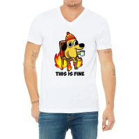 This Is Fine Dog V-neck Tee | Artistshot