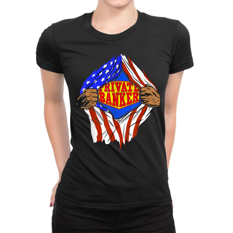 Funny Super Private Banker Hero Job T Shirt Ladies Fitted T-Shirt by MoczoTenleigh | Artistshot