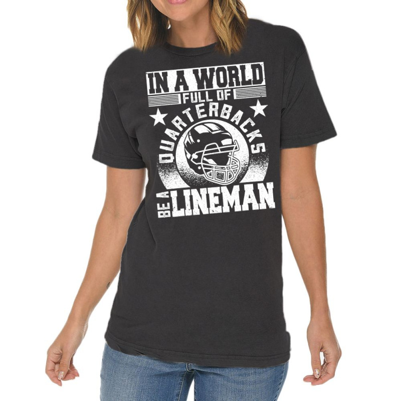 Football Funny Football Lineman 4 Football Player Vintage T-Shirt by offensejuggler | Artistshot