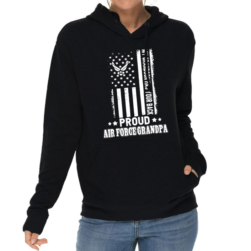 My Grandson Has Your Back Proud Air Force Grandpa Lightweight Hoodie by Golden Store | Artistshot