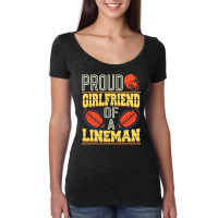 Football Funny Football Lineman Girlfriend 2 Women's Triblend Scoop T-shirt | Artistshot