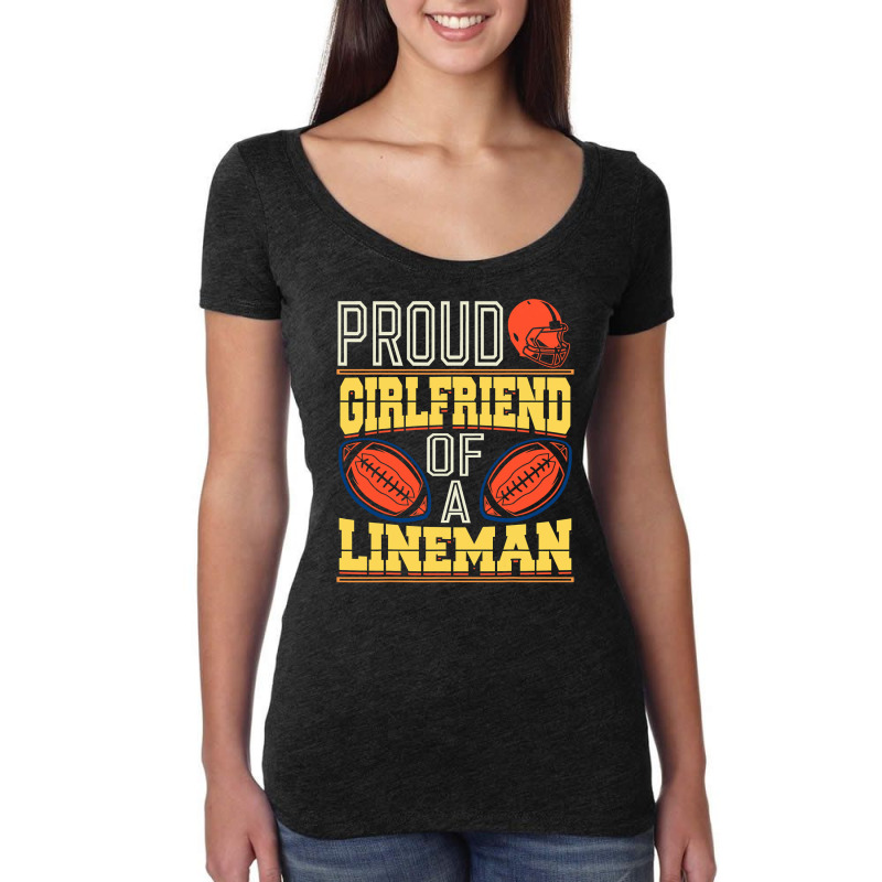 Football Funny Football Lineman Girlfriend 2 Women's Triblend Scoop T-shirt by offensejuggler | Artistshot