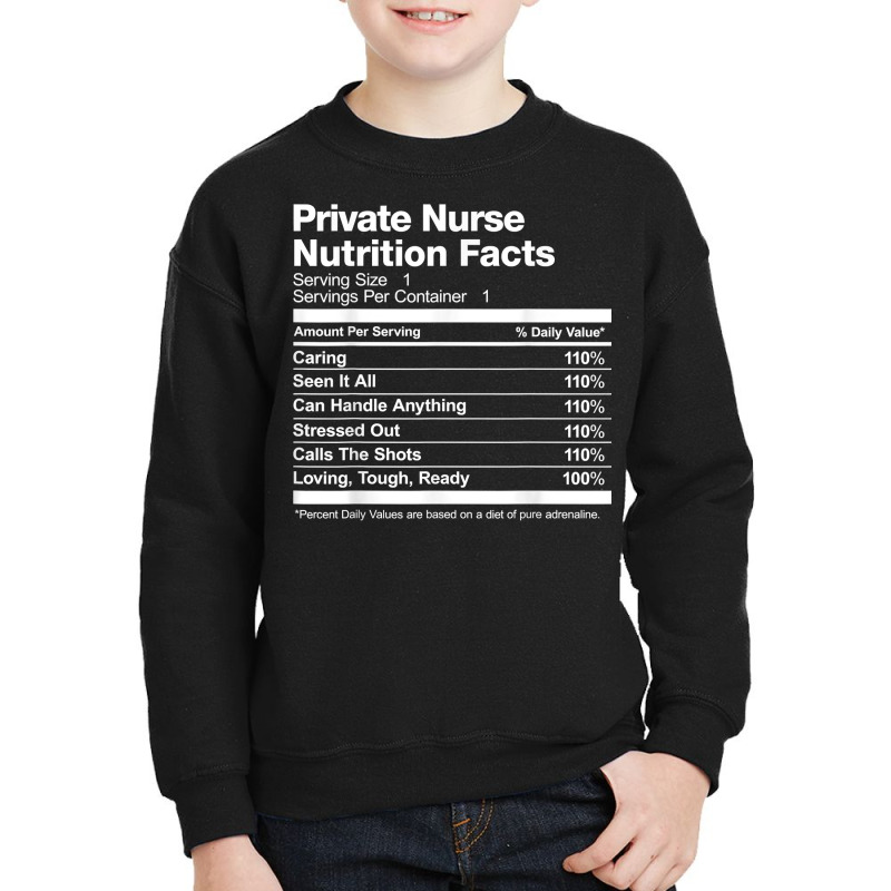 Mens Private Nurse Nutrition Facts Funny T Shirt Youth Sweatshirt by AshleyPenez | Artistshot