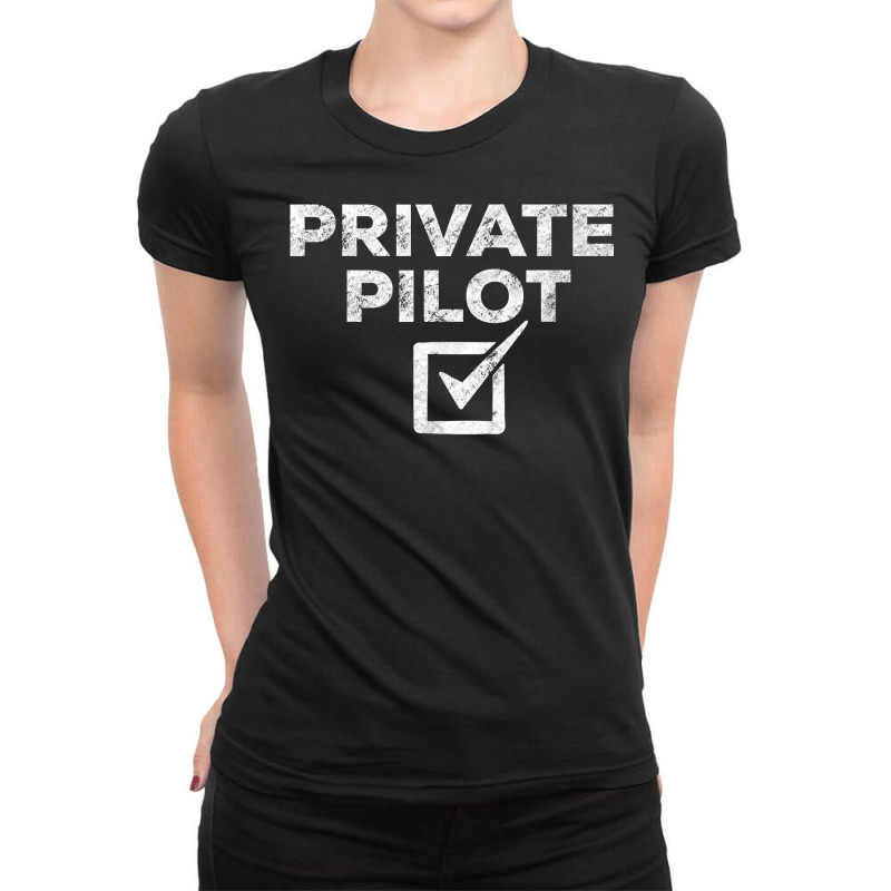 New Private Pilot Check Gift T Shirt Ladies Fitted T-Shirt by MoczoTenleigh | Artistshot