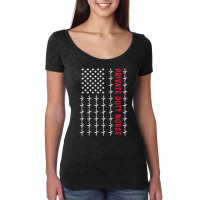 Patriotic Private Duty Nurse Us Flag Heartbeat, Nursing T Shirt Women's Triblend Scoop T-shirt | Artistshot