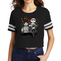 Bear Funny Panda Bears Riding Motorcycle Scorecard Crop Tee | Artistshot