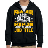 Private Banker Job Title Private Banking Accountant Cashier T Shirt Youth Zipper Hoodie | Artistshot