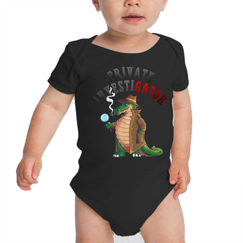 Private Investigator  Cute Alligator Researchers Funny Gift T Shirt Baby Bodysuit by AshleyPenez | Artistshot