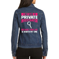 Private Investigator Apparel  Top Investigators Design T Shirt Ladies Denim Jacket | Artistshot