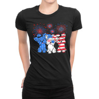 Yorkie Yorkshire Dog American Flag T  Shirt Funny Yorkie Yorkshire Dog Ladies Fitted T-shirt | Artistshot