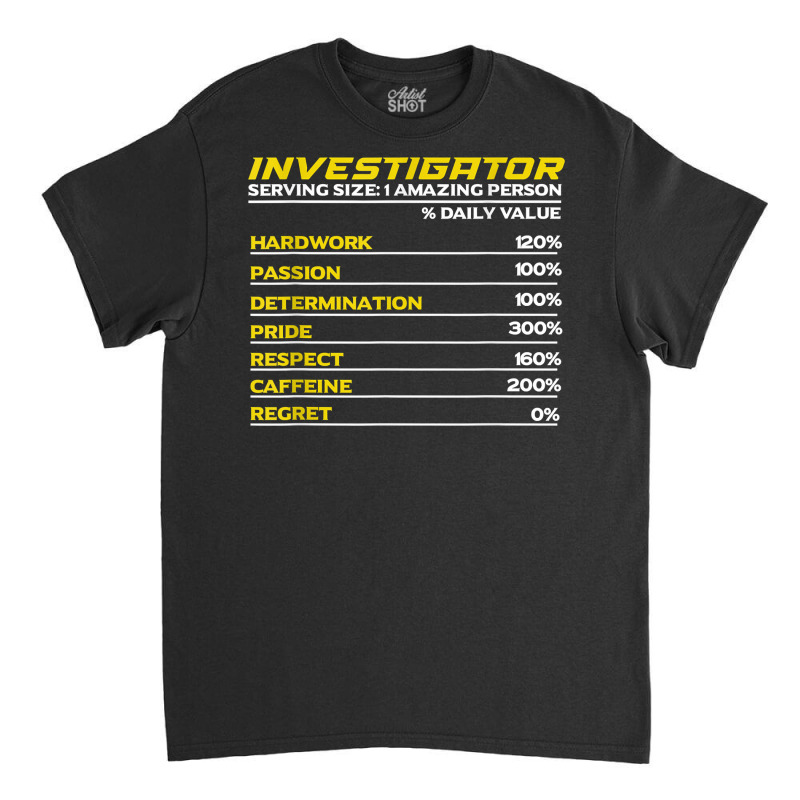 Private Investigator Detective Police Crime T Shirt Classic T-shirt by MoczoTenleigh | Artistshot