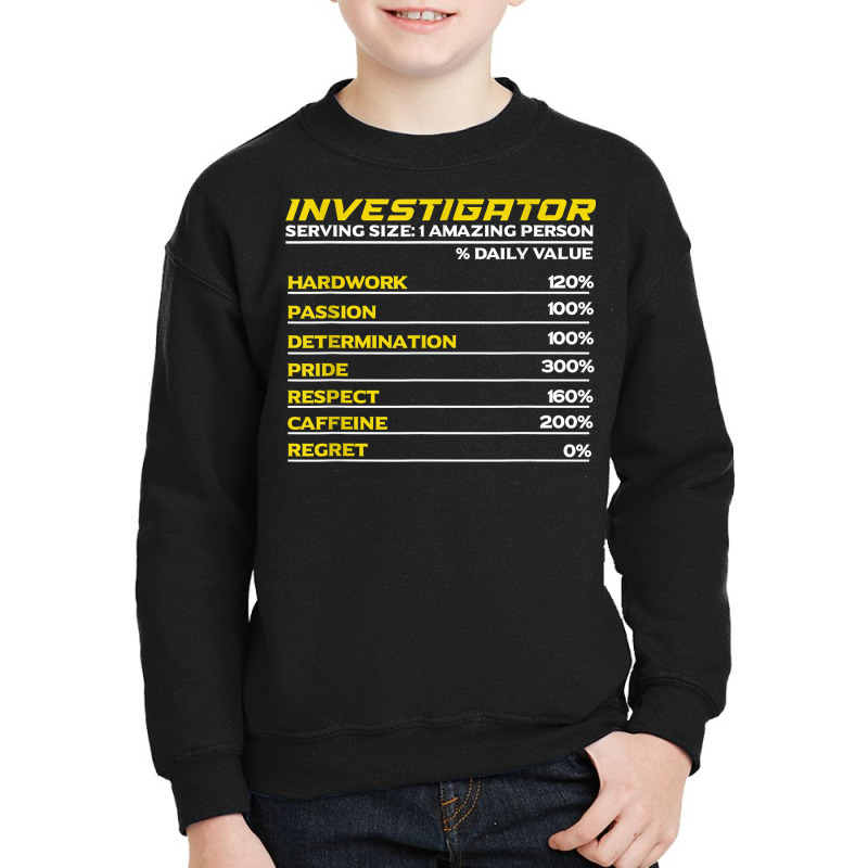 Private Investigator Detective Police Crime T Shirt Youth Sweatshirt by MoczoTenleigh | Artistshot