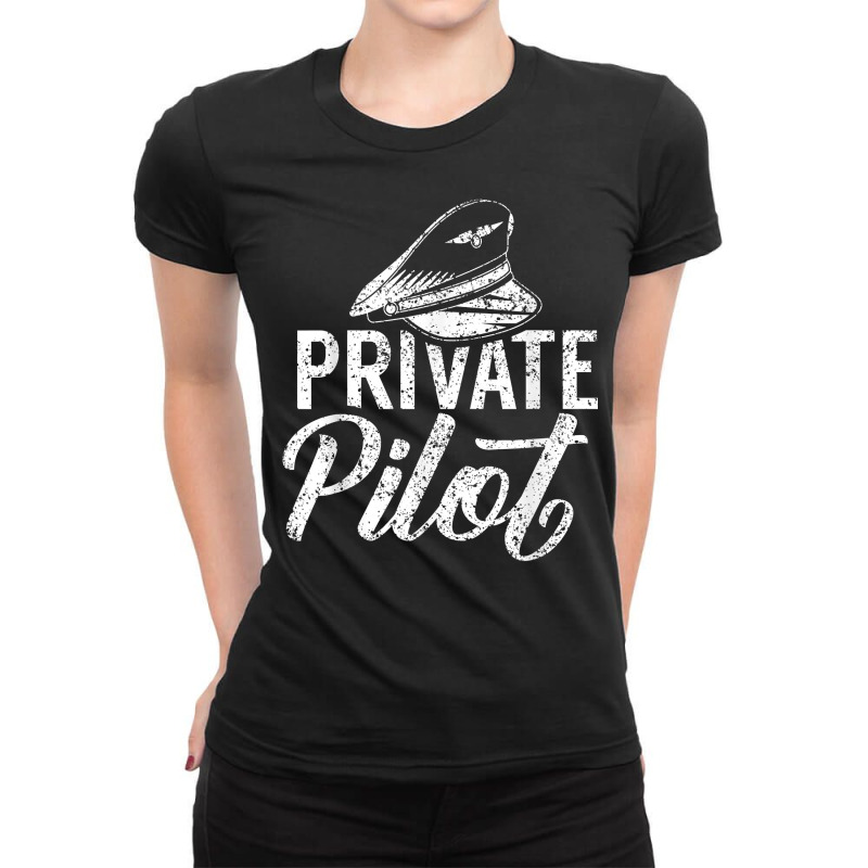 Private Pilot Aviation Airplane Aviator T Shirt Ladies Fitted T-Shirt by MoczoTenleigh | Artistshot