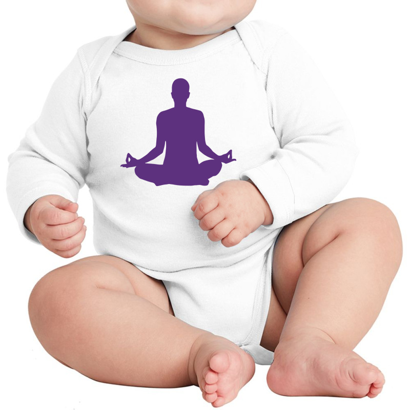 Yoga Meditation Scene Long Sleeve Baby Bodysuit by AQSRi | Artistshot