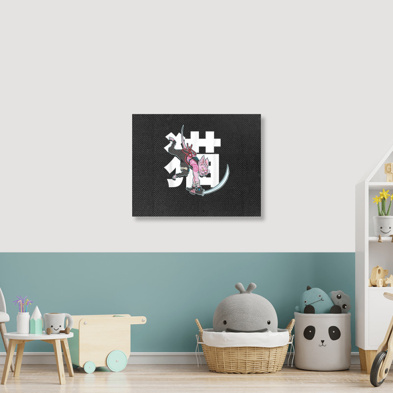 Samurai Ninja Sphynx Cat Kawaii Tattoo Graphic T Shirt Landscape Canvas Print | Artistshot