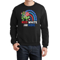 4th July Independence Day American Graphic Plus Size Dinosaur Rainbow Crewneck Sweatshirt | Artistshot