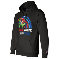 4th July Independence Day American Graphic Plus Size Dinosaur Rainbow Champion Hoodie | Artistshot