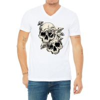 Skull Morel Mushrooms Mycologist Goth Mushroom Art Pullover Hoodie V-neck Tee | Artistshot