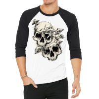 Skull Morel Mushrooms Mycologist Goth Mushroom Art Pullover Hoodie 3/4 Sleeve Shirt | Artistshot