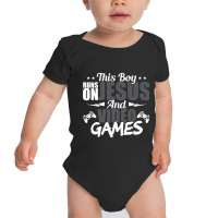 This Boy Runs On Jesus And Video Games Lover Gift Player Baby Bodysuit | Artistshot