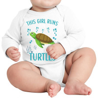 This Girl Runs On Jesus And Turtles Cute Sea Turtle Quote Long Sleeve Baby Bodysuit | Artistshot