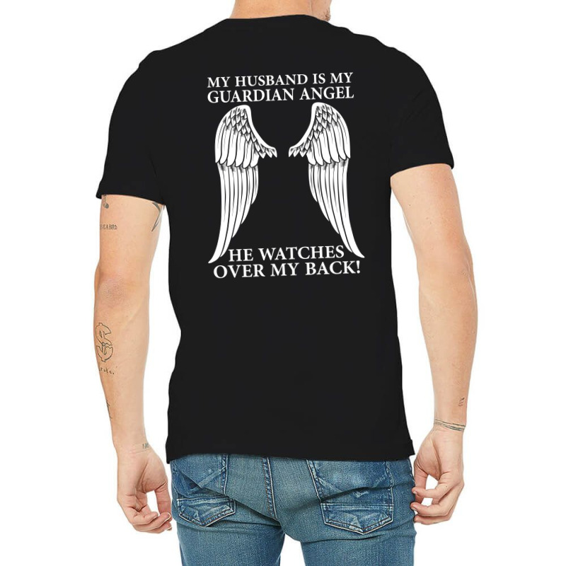 My Husband Is My Guardian Angel V-neck Tee | Artistshot